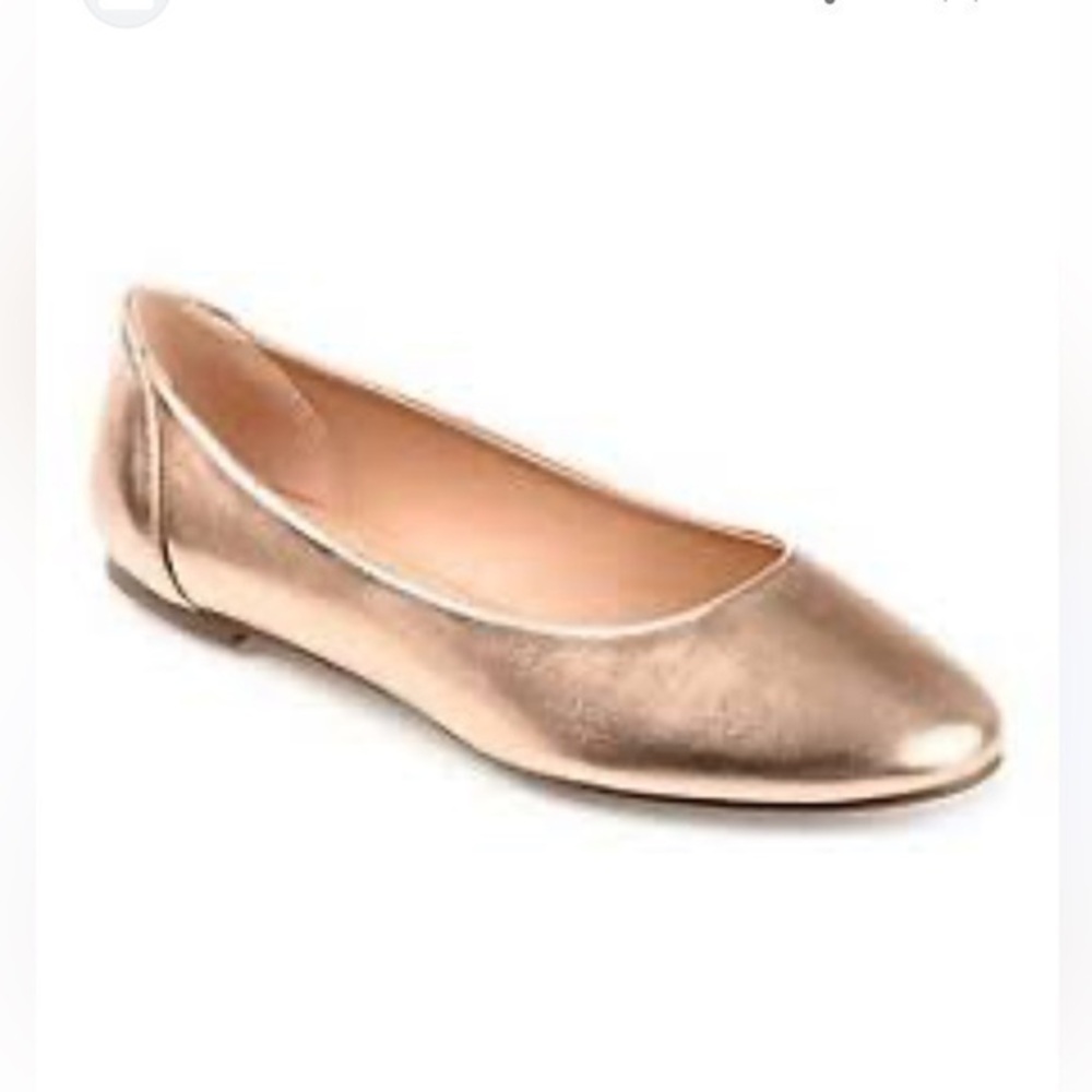 Anthropologie | Avec Les Filles | Bronze Crinkled Metallic Ballet Shoe